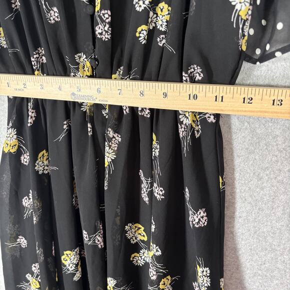 Maurices Fairy Coquette Y2K Dress XS Sheer Polka Dot Floral Asymmetric Babydoll - Picture 9 of 16